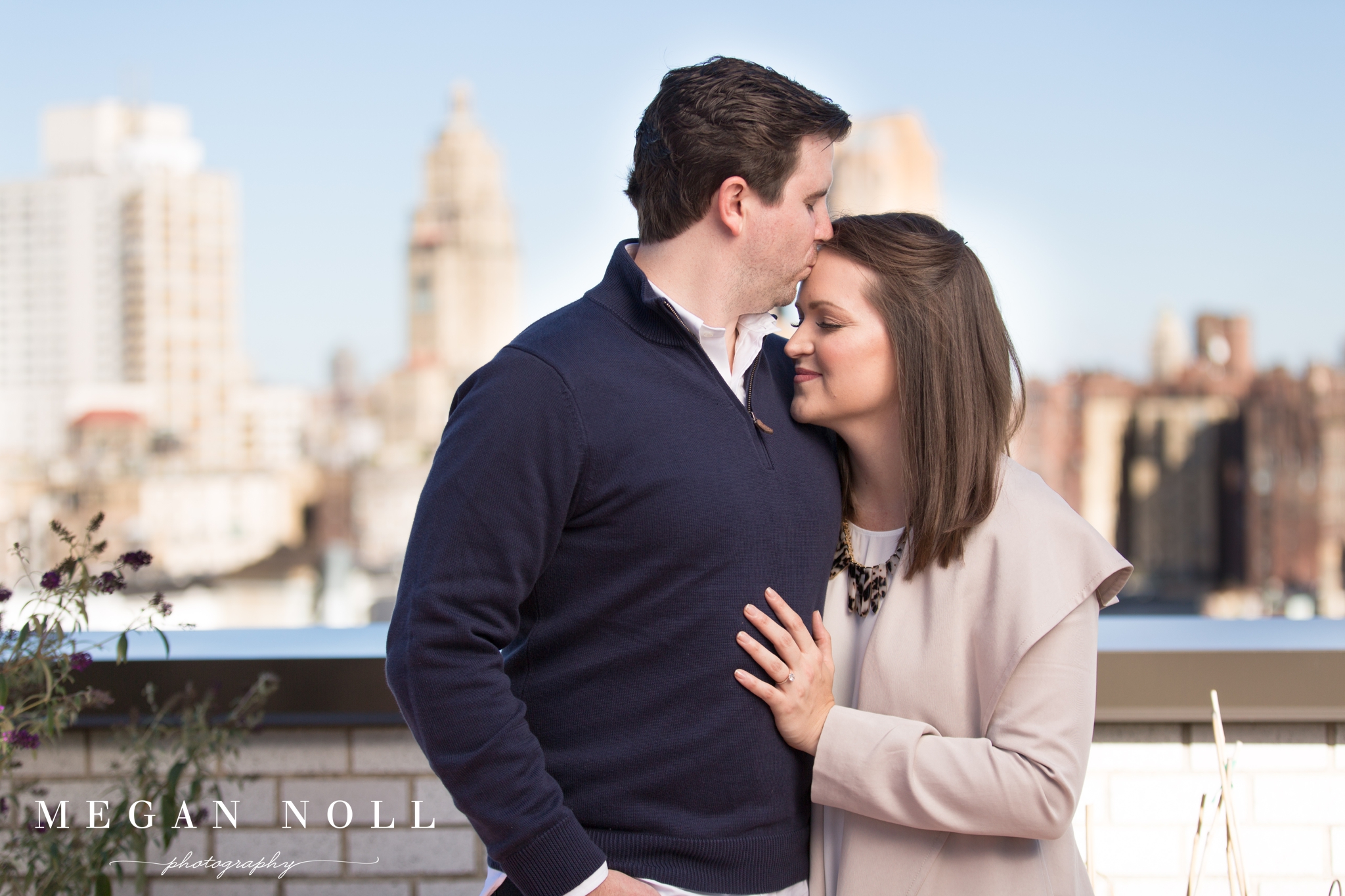 Rooftop Engagement Pictures, New York Skyline Engagement Pictures