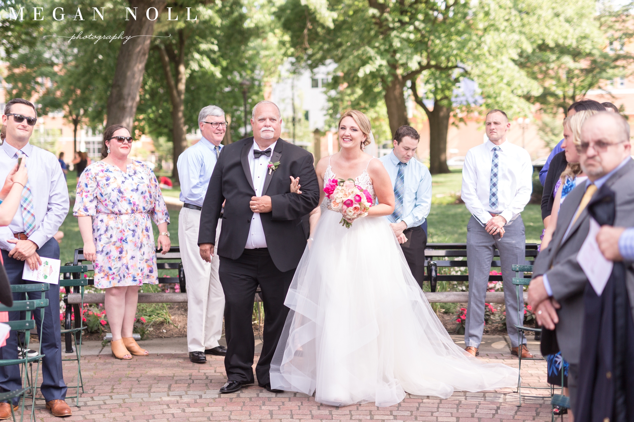 Washington Park, Wedding Ceremony, Dad walking bride down aisle