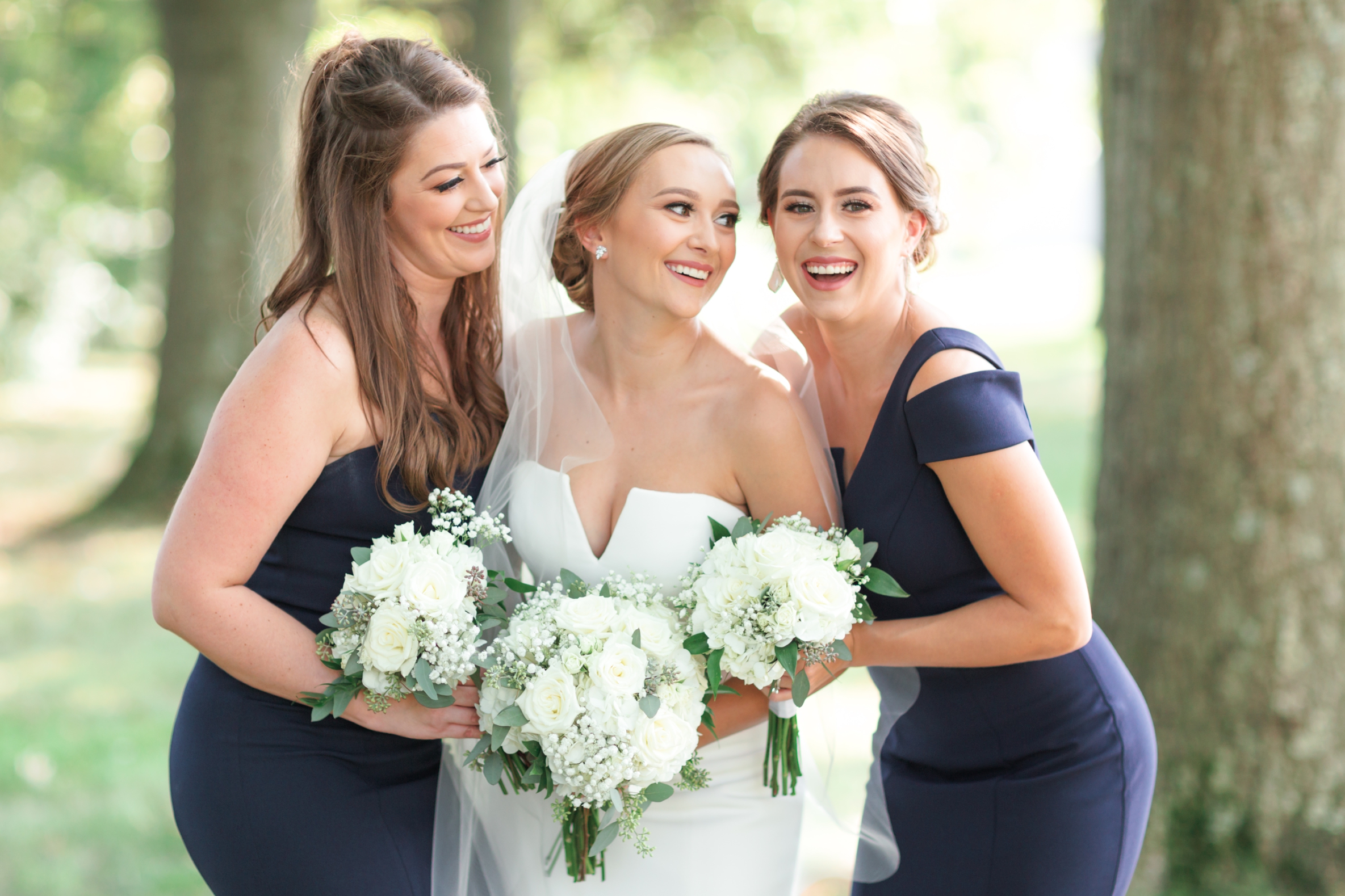 Bridesmaids laughing, Bride with Bridesmaids at Manor House, Ohio wedding photography