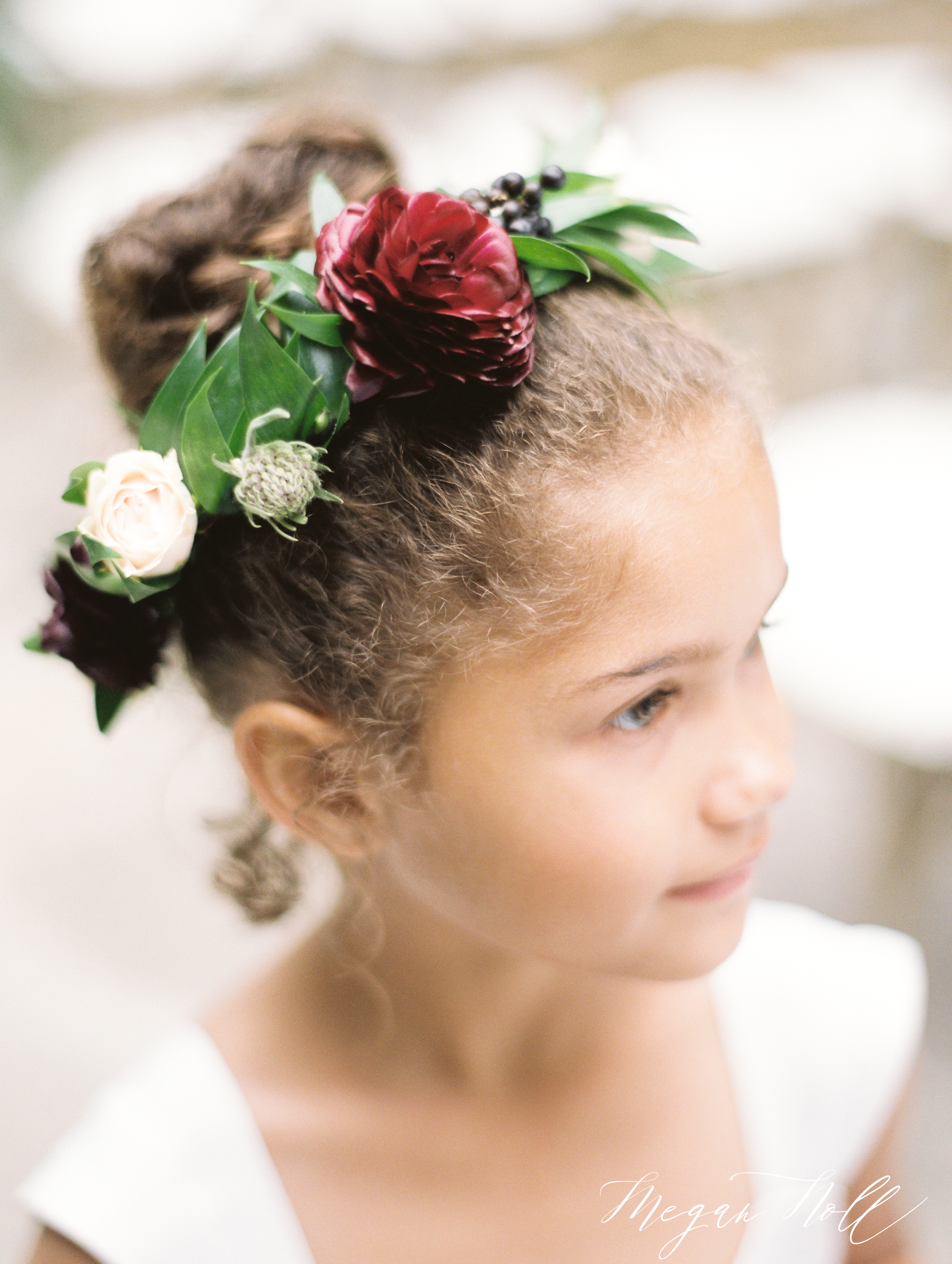 Flower girl with her flower crown by Cincinnati's Marti Heard Designs