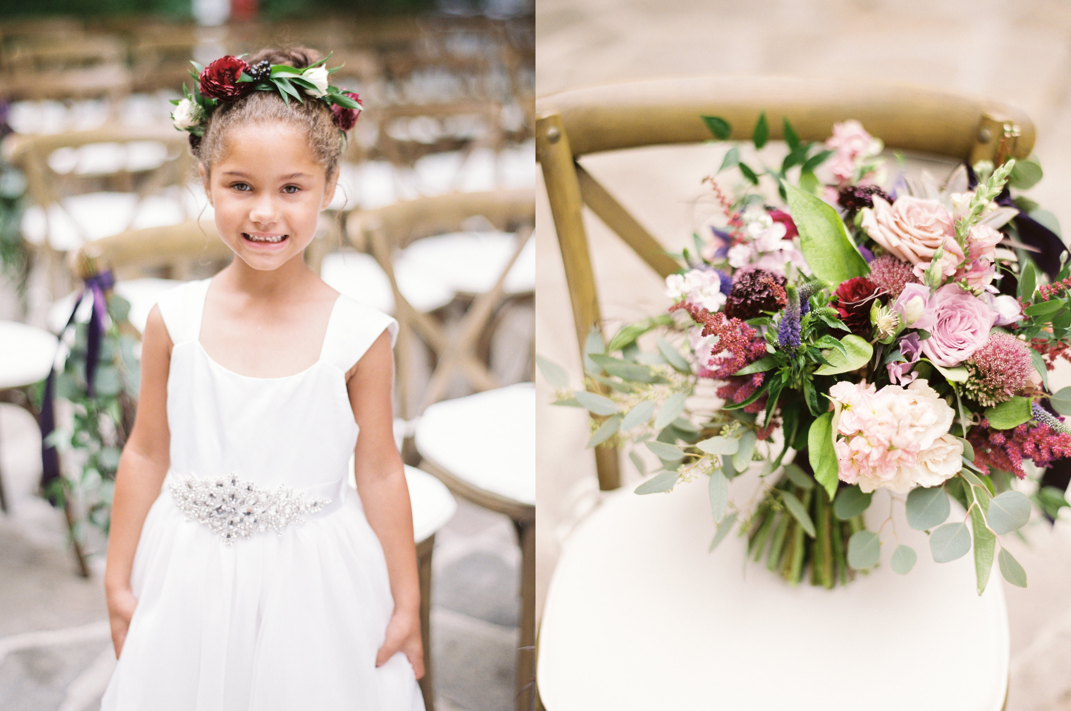 Brides bouquet and flower girl