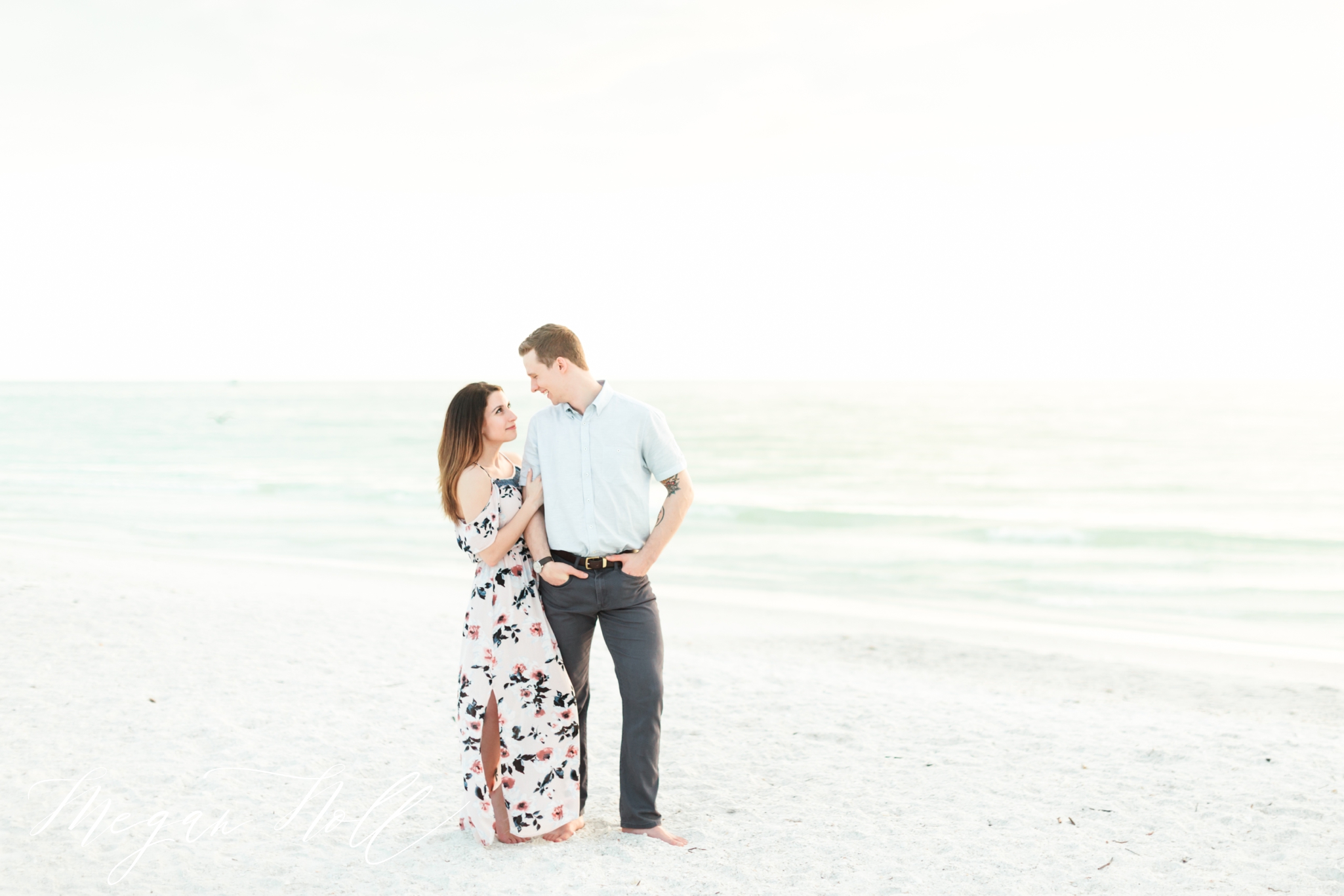 Engagement session on beach in Marco Island Florida at Sunset