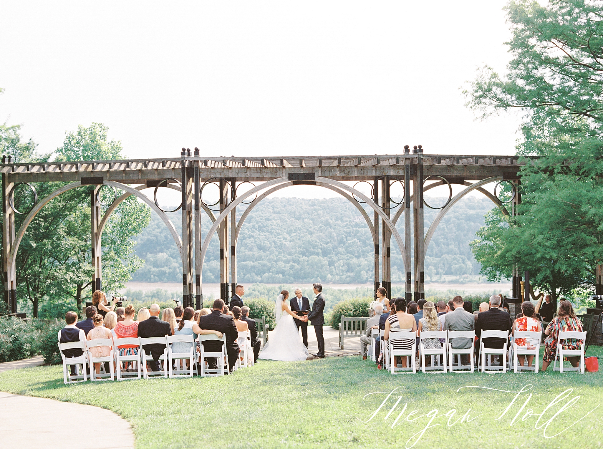 Outdoor ceremony with a view in Cincinnati's Alms Park