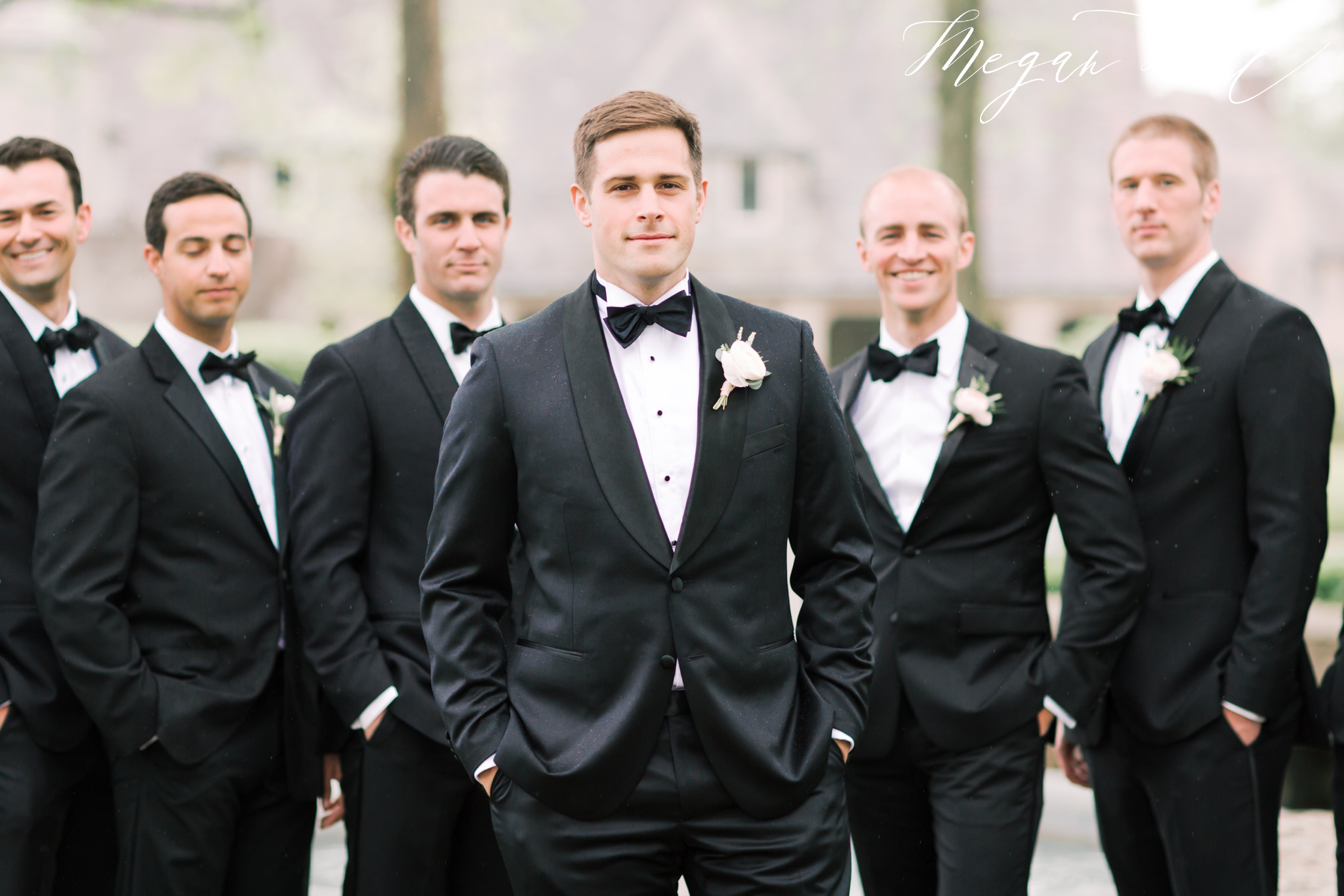 Groomsmen in Tuxes from The Black Tux 