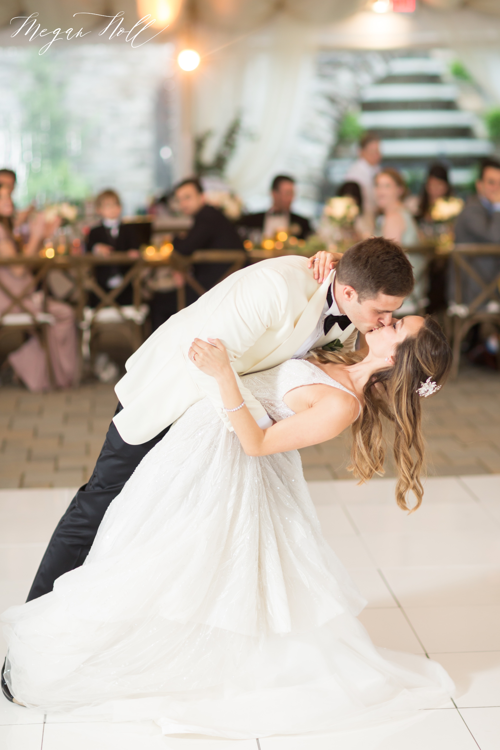 First Dance dip for Bride and Groom at Greenacres Wedding Reception