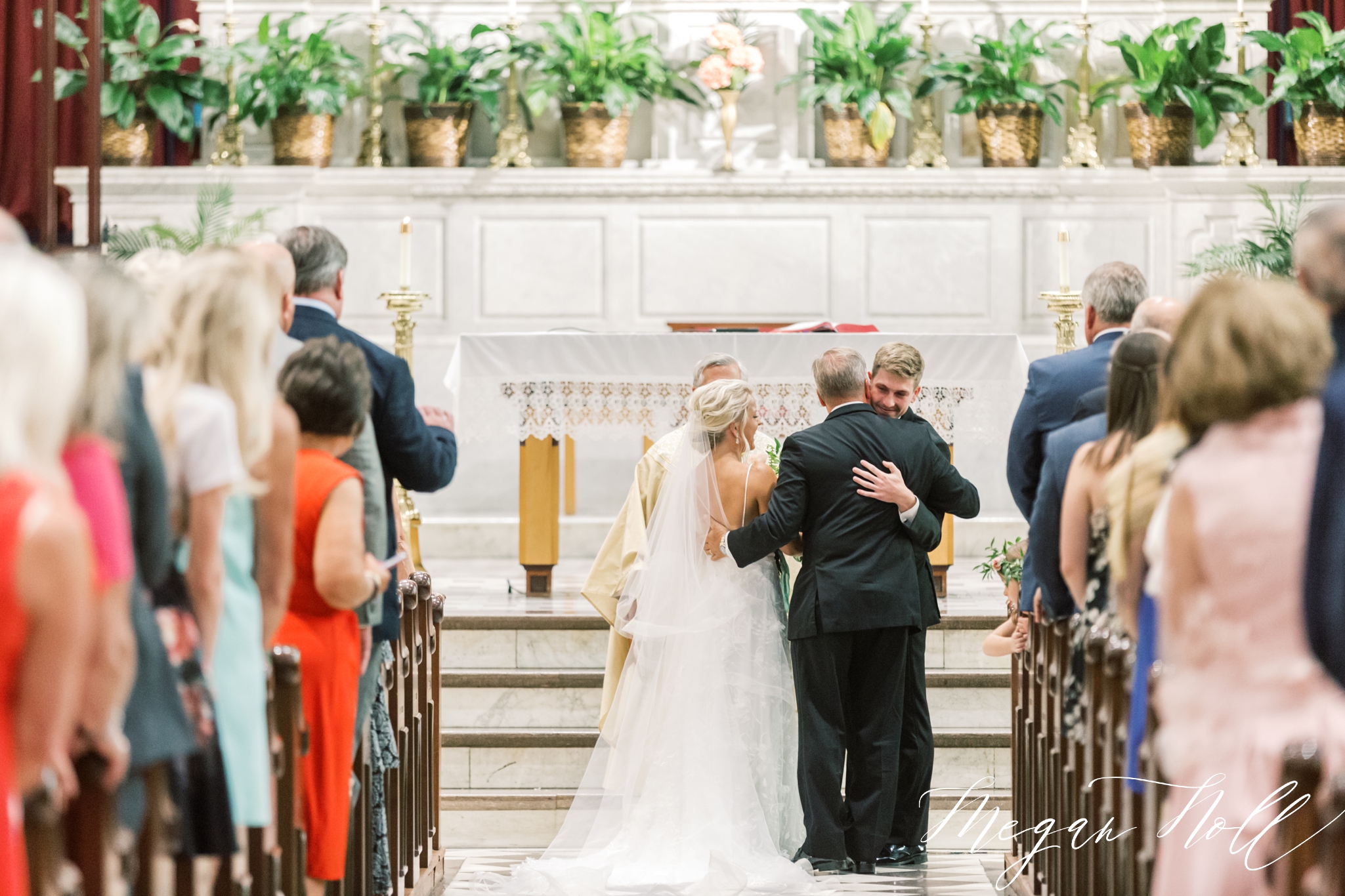 Father giving daughter away in Cincinnati Wedding Ceremony