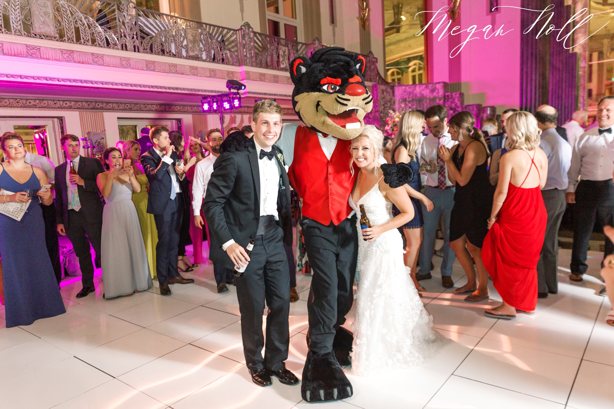 University of Cincinnati Bearcat making a visit to reception held at Hilton Netherland Plaza