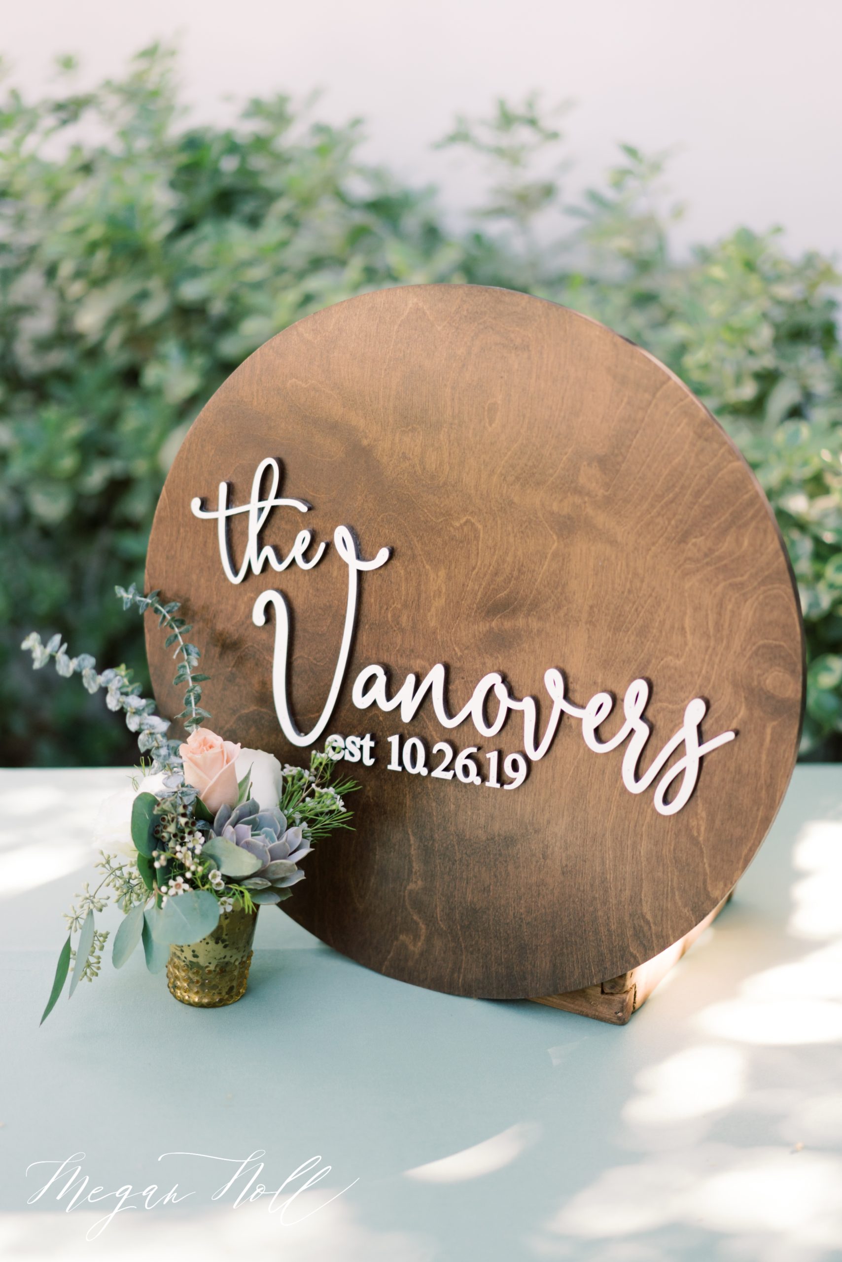 Unique guestbook with couples names in fine script for El Chorro Wedding