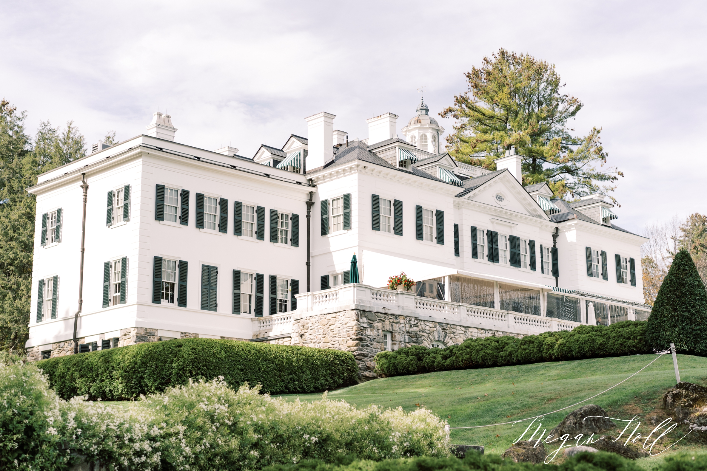 Exterior shot of Edith Wharton Mansion The Mount in Lenox MA