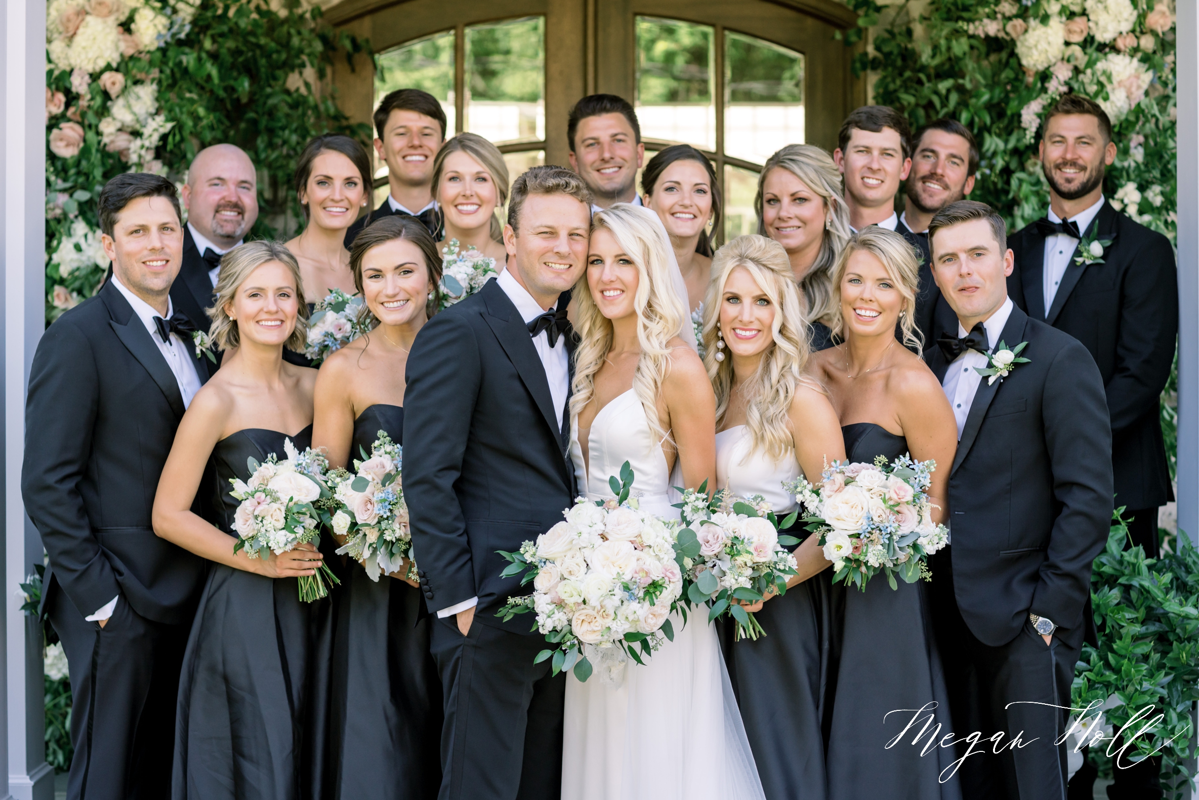 Bridal Party wearing all black taken by Cincinnati Wedding Photographer Megan Noll