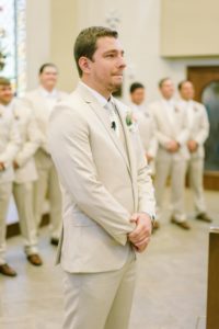 the groom teared up when he saw his bride coming down the aisle