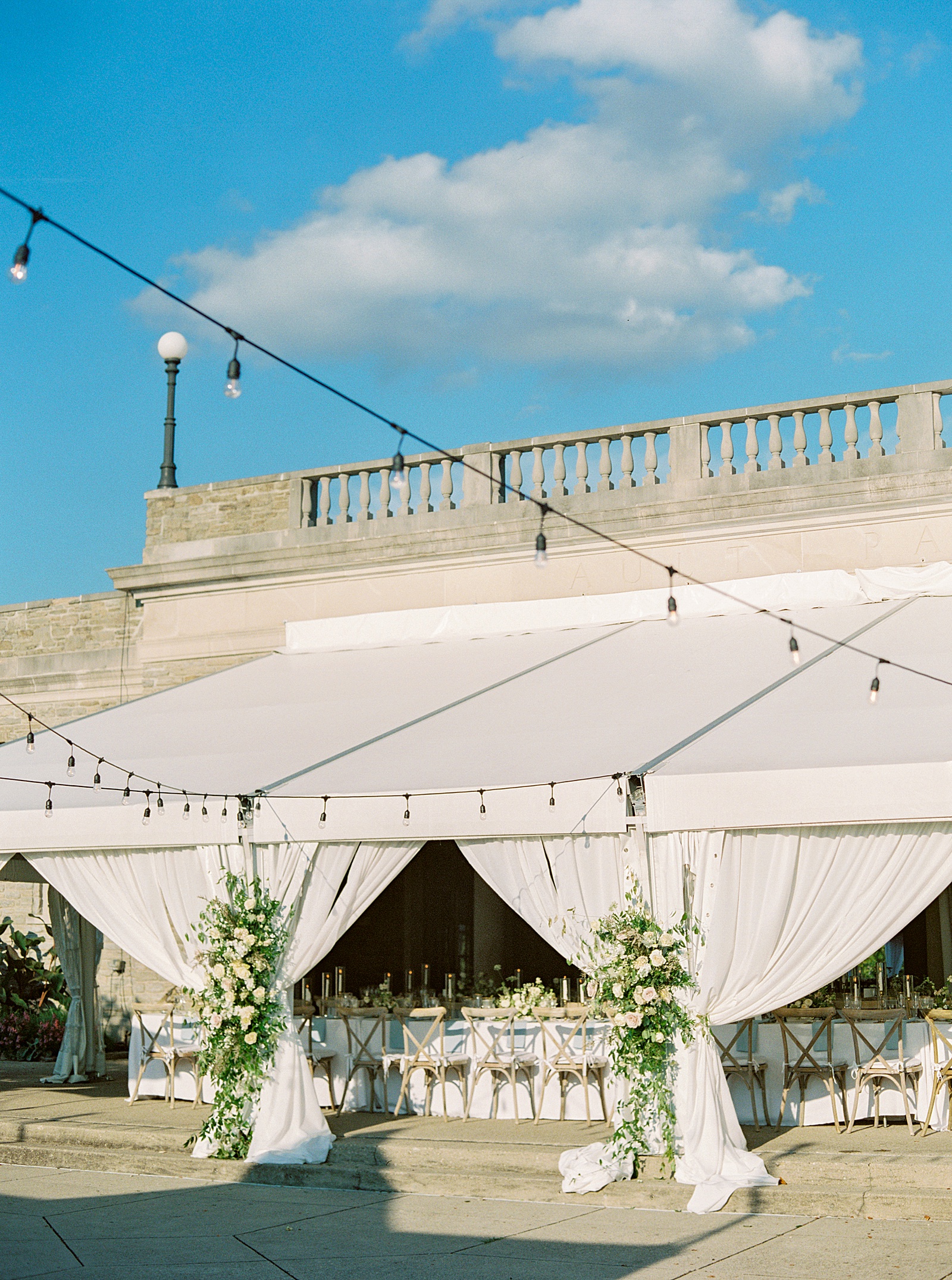 Wedding Reception with tented pavilion at ault park