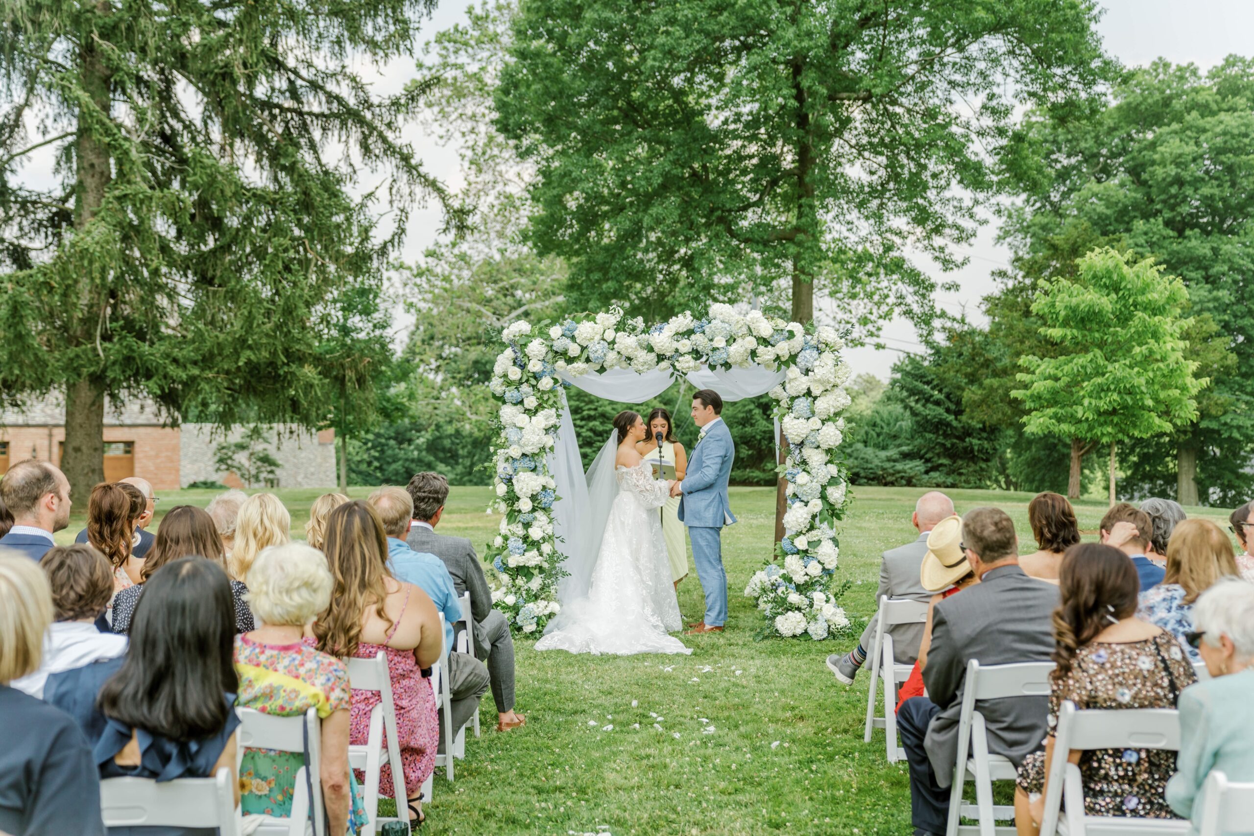 Outdoor wedding ceremony at a private estate in Pittsburgh