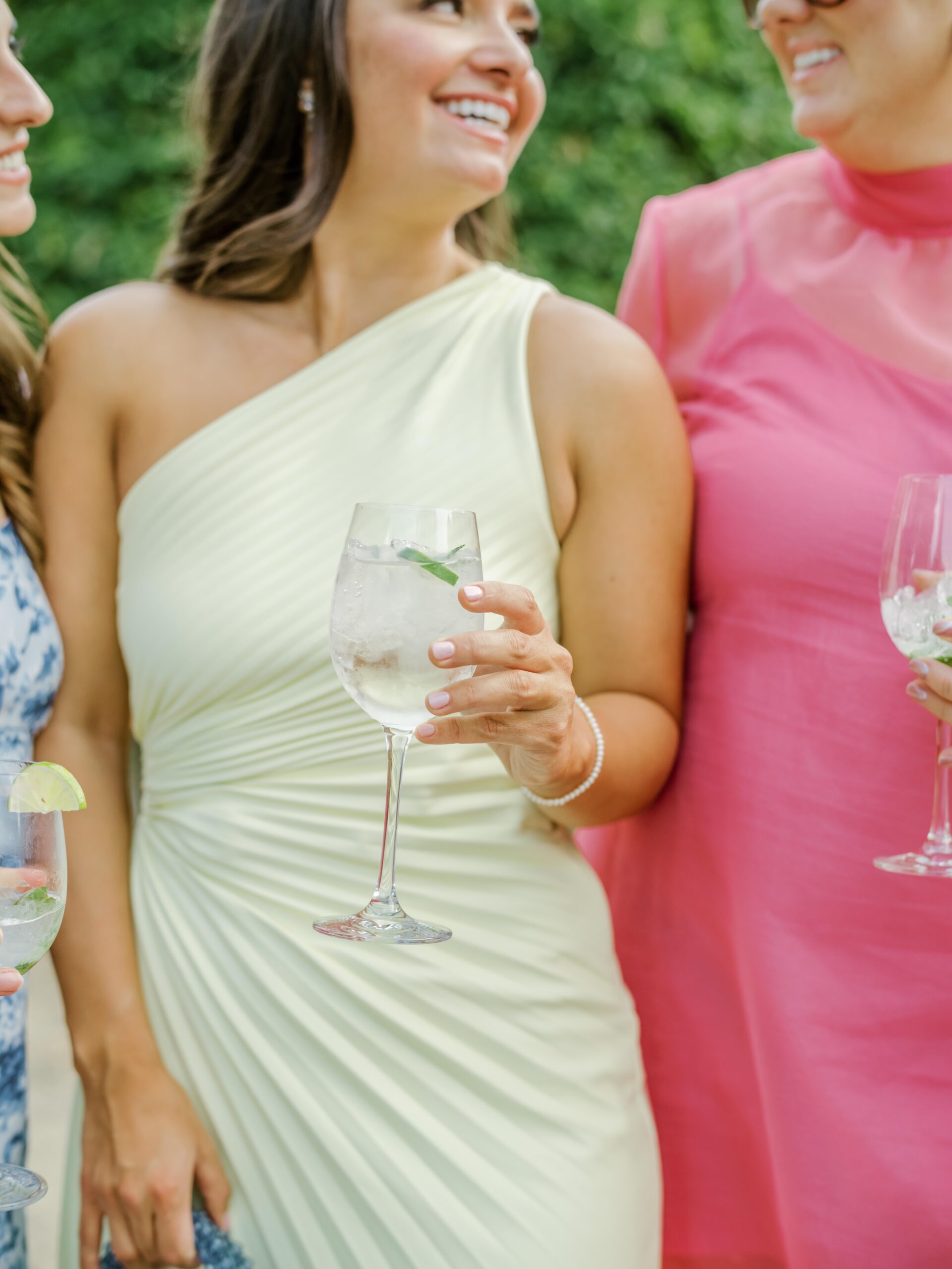 Bridesmaids during cocktail hour at the Pittsburgh wedding