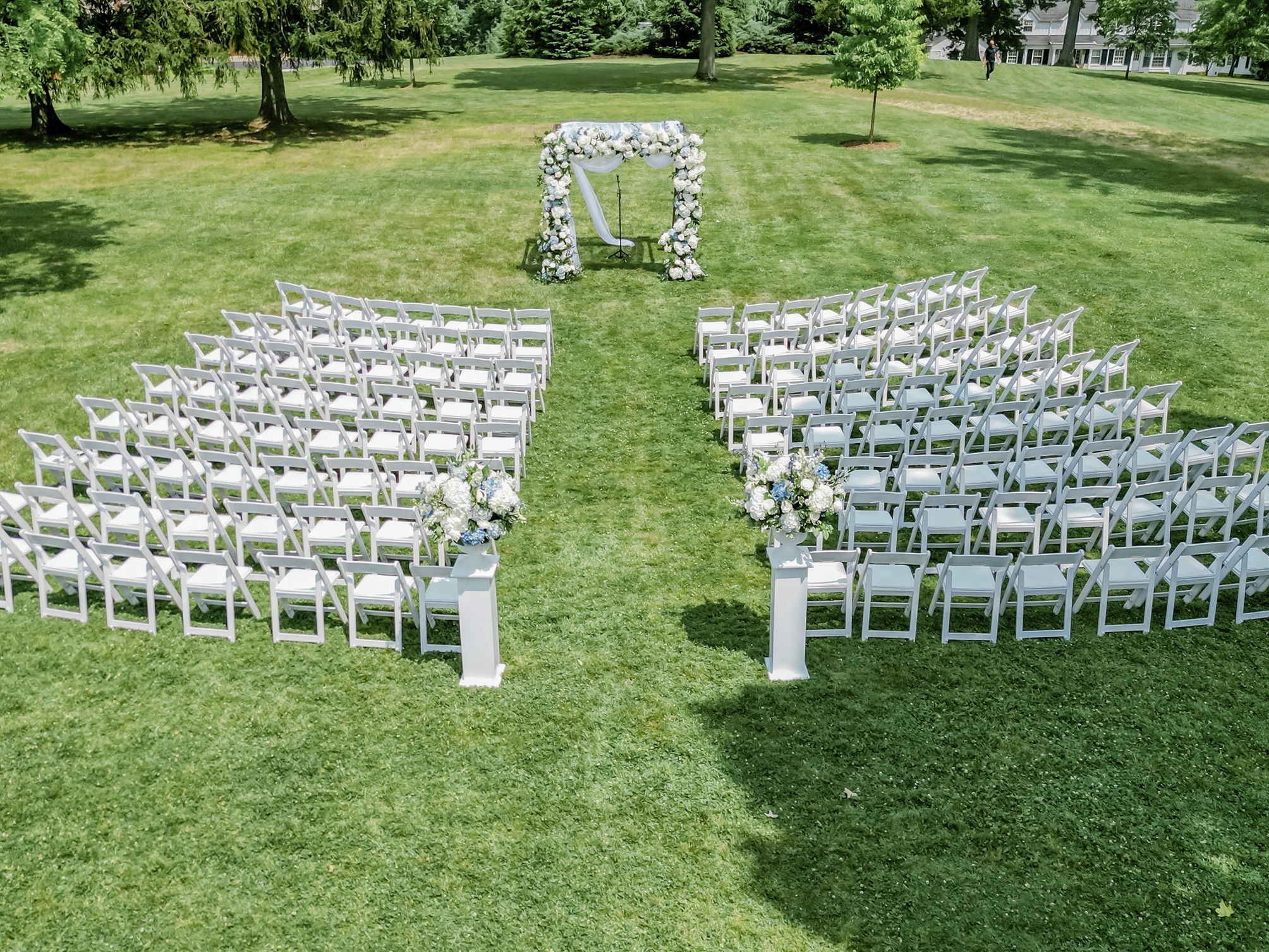 outdoor wedding ceremony chair setup