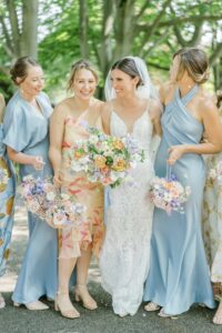Bridesmaids at the Yellow Dell Botanical Gardens wedding