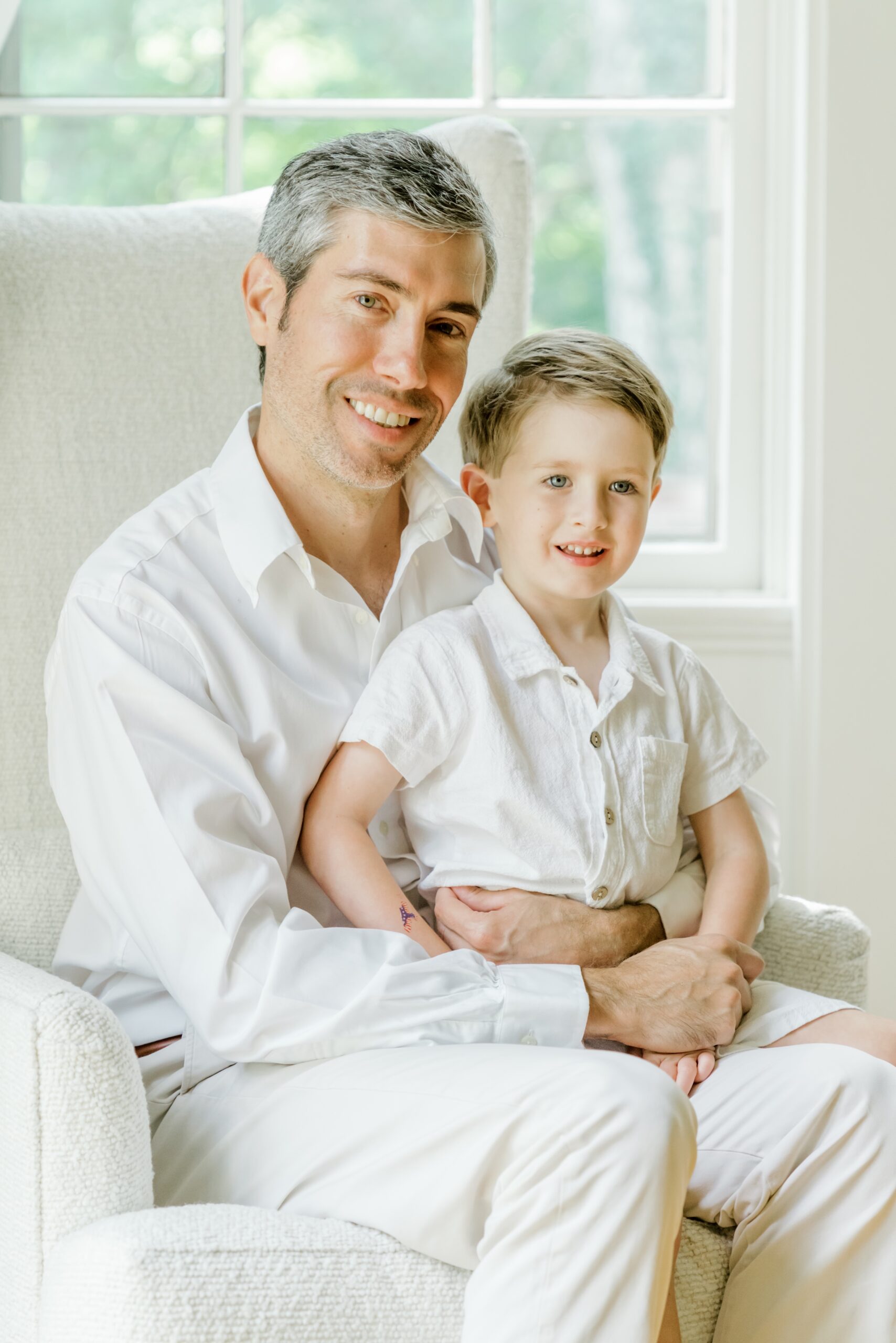 Dad and son during at-home family photos