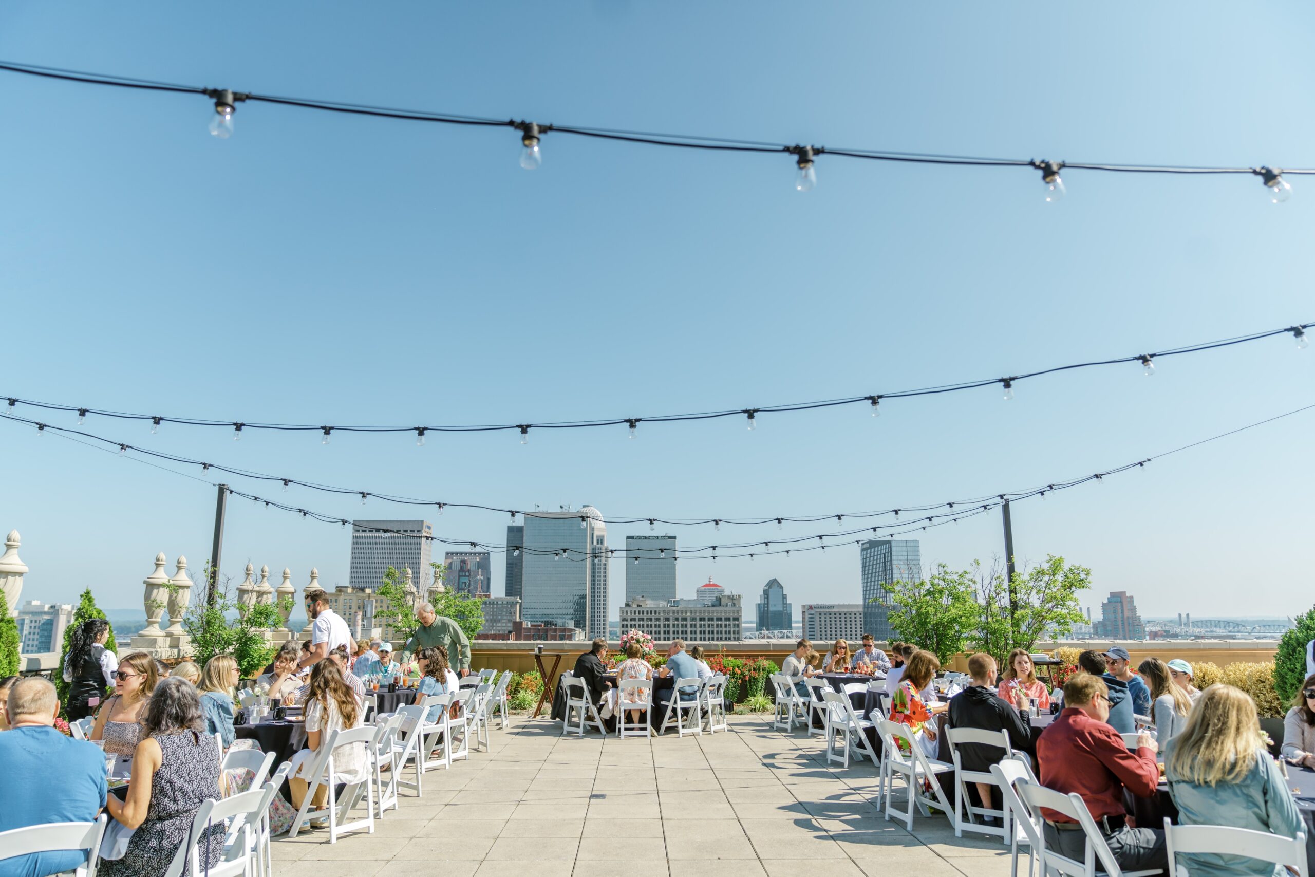 Wedding farewell brunch on the rooftop of The Brown Hotel in Louisville