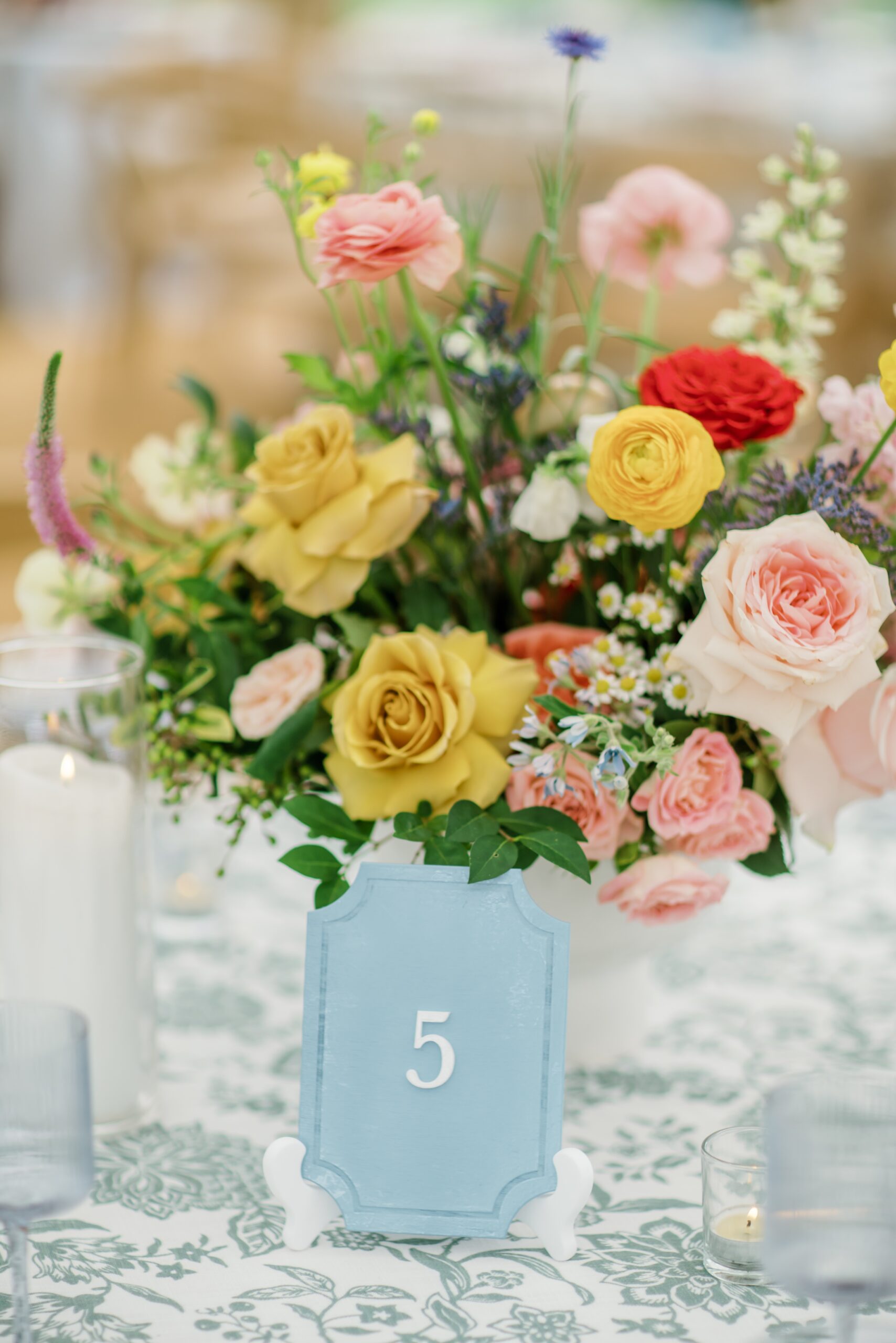 Table numbers at the Poconos wedding